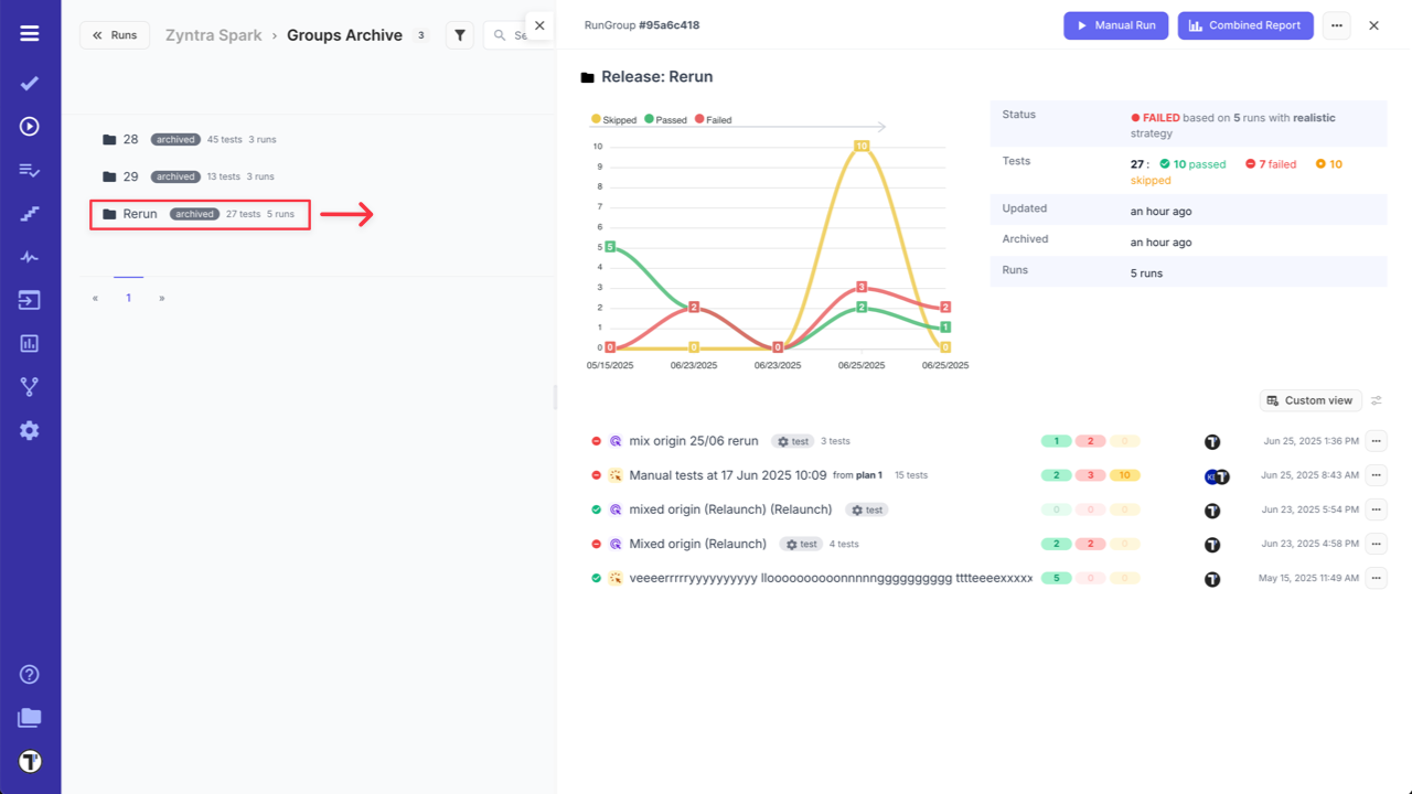 Testomat.io - RunGroup Report