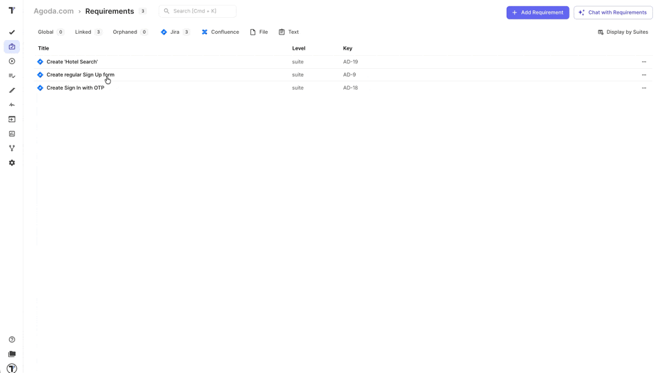 Testomat.io - Find Tests For Requirement