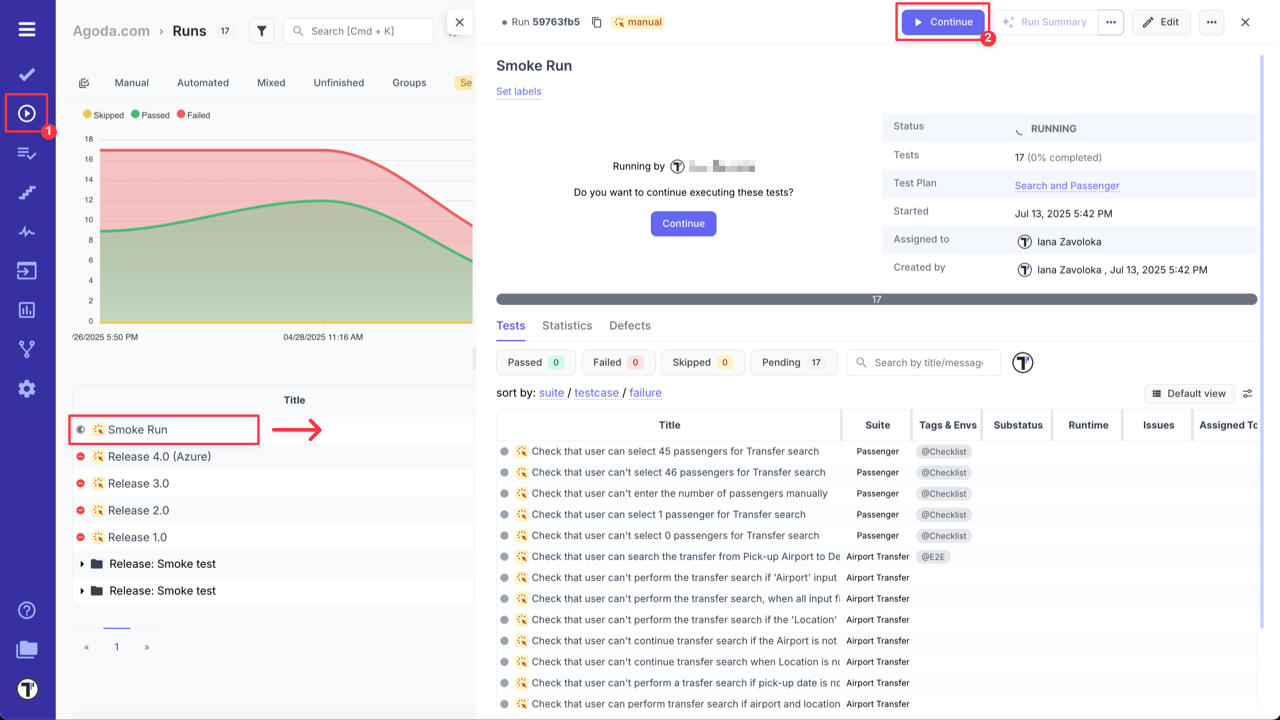 Testomat.io - test case history