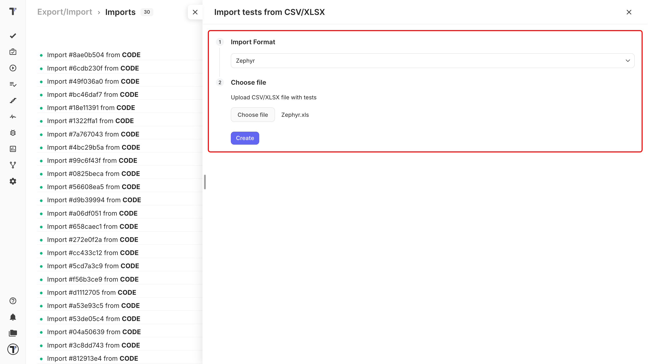 image Import from Spreadsheet button