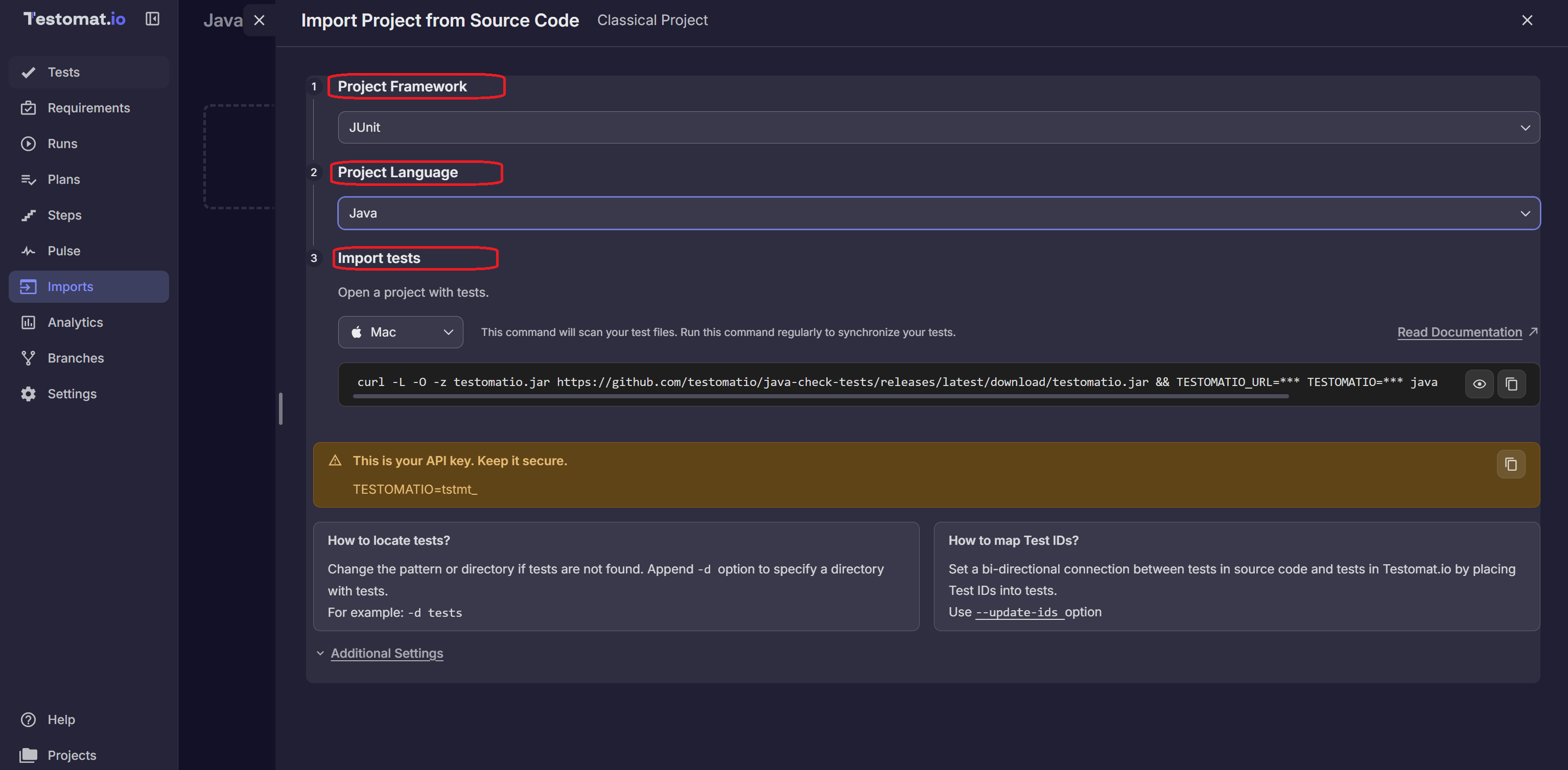 Testomat.io - Import Java tests